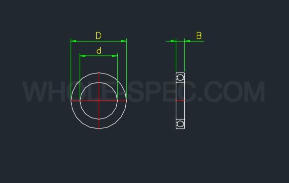 깊은홈볼베어링 Deep Groove Ball Bearing 치수 도면 KS B 2001 ISO 15 규격 치수표