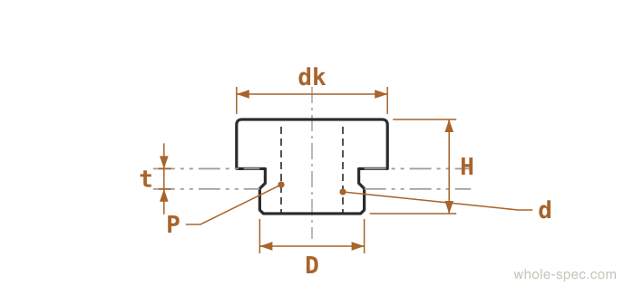Clinch Nut Dimension Drawing -