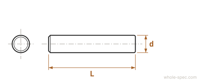Dowel Pin Dimension Drawing KS B 1320 ISO 2338