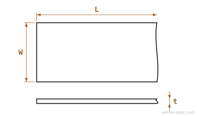 Stainless Plate Dimension Drawing KS D 3698 JIS G 4305